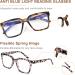 EASY READ 3 Pairs Reading Glasses for Women - Square Computer Blue Light Blocking Anti-UV Readers with Spring Hinge in Black Tortoise & Grey 1.5x - Buy Online on GoSupps.com