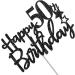 Tenhaisi Glittery Black Happy 50th Birthday Cake Topper 50 and Fabulous Birthday Cake Topper - Adult 50th Birthday Party Decoration - Cheers To 50 Years Birthday Wedding Anniversary Party Decoration - Buy Online on GoSupps.com
