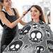 Waterproof Barber Cape - Black Skull & Cheetah Haircut Bib for Men & Women | Unisex Hair Cutting Cape - Buy Online on GoSupps.com