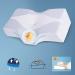 Orthopedic Memory Foam Neck Pillow for Side Sleepers - Cooling Pillowcase, Pain Relief - White & Blue - Buy Online on GoSupps.com