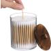 Tbestmax Qtip Apothecary Jar Set - 3 Pack with Brown Wooden Lids | Ideal for Cotton Swabs Storage - Shop Internationally! - Buy Online on GoSupps.com