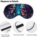 Colored Skulls and Plants Sleep Eye Mask for Women Men - Elastic Headband for Sleep Travel Nap - Buy Online on GoSupps.com