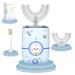 U Shaped Kids Electric Toothbrush: Toddler Electric Toothbrush Automatic Tooth Brush for Kid Gift Age 2-6 Rechargeable Sonic Toothbrush with Smart Timer 3 Brush Heads Waterproof 6 Cleaning Modes Blue