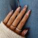 Buy White Brown French Press Almond Nails | Medium Camellia Acrylic Press-On Fake Nails with Glue - Perfect for Youthful Manicure Style - Buy Online on GoSupps.com