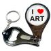 BadgeBeast.co.uk I love Art - Key Ring Bottle Opener and Nail Clipper