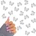 Butterfly Nail Charms Silver Butterfly Nail Gems 3D Metallic Butterflies Nail Rhinestones for Acrylic Nails Designs Shiny Butterfly Crystal Charms for Women Girls Nail Art Supplies Decoration 20pcs A-2