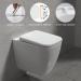 Square Toilet Seat White Soft Close Toilet Seat Quick Release Toilet Lid Cover Heavy Duty UF Material 04c Little Surprise 04b - Buy Online on GoSupps.com