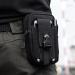 Flintronic Tactical Hip Pockets | Military Compact Belt Pocket Bag for Camping Hiking Cycling & Travel with Carabiners - Black - Buy Online on GoSupps.com