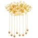 Lurrose Golden Hair Pin Chinese Wedding Decor Decor 1pc Gold Bridal Hair Comb Bridal Hair Piece Chinese Style Hairpin Tassel Hair Accessories for Party Bridal Hair Bridal Hair Clip