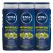 NIVEA MEN Energy Body Wash | 3-in-1 Men Shower Gel (Body Face & Hair) 3x500mL