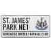 Newcastle United FC Stadium Metal Street Sign St James Park (40 x 18 cm) (White) 16 x 7in White