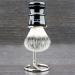 Premium Black Handle Shaving Brush with Chrome Stand | Durable Resin Design for Perfect Shave - Buy Online on GoSupps.com