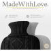 Premium Soft Knitted Cover Hot Water Bottle - 1.8l Large Capacity for Pain Relief and Cosy Nights - Great Gift for Women (Black) - Buy Online on GoSupps.com