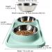 L.D.Dog Cat Food Bowls - Non-Skid Silicone Pads, Stainless Steel Dishes for Cats & Small Dogs - Aquamarine - Buy Online on GoSupps.com