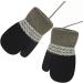 Infant Toddlers Winter Mittens with Anti-Lost String | Cute Cartoon Gloves for Baby Girls Boys 0-3 Years | Dual Layers Plush Padded Knitted Gloves in Black - Buy Online on GoSupps.com