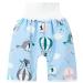 Baby Diaper Skirt Boys Girls Cotton Training Pants Children's 2 in 1 TPU Waterproof Reusable Nappy Diaper Skirt Shorts Hot Air Balloon High Waist(protect Belly) M