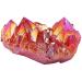 Kyeygwo natural mountain crystal titanium coated crystal quartz cluster specimen gem figure decoration irregular natural piece healing Reiki stone decoration dark red 30 x 17x 15 mm - 70 x 45 x 60 mm dark red