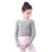 Daydance Girls Long Sleeve Dance Sweater Soft Ballet Warm Up Pullover for Leotards Gray 4-5T