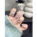 24pcs Green Cheek Blush-inspired Press on Nails Green Fake Nail Green Short Square Coffin Nails Press on Nails Coffin Shape Nails