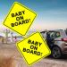 Baby on Board Auto Warnschilder 2 pieces of children's security warning stickers car magnetic bar car shield baby on board sticker sign for the car baby on board car (style A)