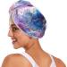 Purple Blue Marble Hair Towel 2 Pack - Super Absorbent Quick Dry Hair Turbans for Women & Girls - Buy Online on GoSupps.com