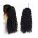 Curly Drawstring Ponytail for Black Women Kinky Curly Human Hair Ponytail Extension Natural Color Remy Hair 4 Comb Clips in Ponytails Hair Pieces (Color : Black Size : 18inch 100g) 18inch 100g Black
