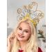 Vakkery Light Up Happy New Year Headband LED New Years Eve Hair Bands Glitter Star Headbands Christmas Party Hair Accessories for Women and Girls (Gold) - Buy Online on GoSupps.com