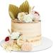 LARDUX 20 PCS Cake Topper Flower-Boho Cake Flower Decorations Palm Fan Artificial Rose Flowers Gold Mini Ballon Cake Toppers for DIY Wedding Birthday Party - Buy Online on GoSupps.com