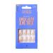 KISS Gel Fantasy Dreamdust Press-On Nails Nail glue included 'Silver Spoon' Light White Short Size Oval Shape Includes 28 Nails 2G Glue 1 Manicure Stick 1 Mini File