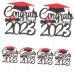 Warmhm 6pcs 2023 2023 Cake Strips Graduation 2023 Purple Class of 2023 Decorations Graduation Cap Graduation Decorations Class of 2023 Fruit Picks Paper Cup Cake Supplies Glitter Paper Red 15.1x14cm