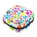 Menstruation pad bag with zipper women's napkin bag tampons collecting bags for women and girls (colored paws animal cat dog footprint pattern)