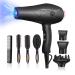 Jolichic hair dryer hair dryer 2400W AC motor hair dryer with 1 diffuser 2 fuss concenters 4 styling combs hair holder hair dryer 3 heating and 2 speed levels salon curly hair with cold buttons