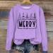 Yihaojia Plus Size Merry Christmas Sweatshirt Women Cute Christmas Letter Graphic Shirt Casual Long Sleeve Pullover Blouse Purple#7 6X-Large - Buy Online on GoSupps.com