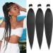 Xtrend 3 Packs 30 Inch Long Pre Stretched Braiding Hair EZ Braiding Hair Extensions for Box Braids Hot Water Setting Soft Yaki Texture Kanekalon Crochet Hair Extensions for Braiding (3Packs 1B#) 30 Inch (Pack of 3) 1B#