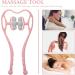 Premium Combined Manual Neck and Back Massage Device - Roller Massager for Cervical Spine - Portable ABS Shoulder Roller - 36x16cm Pink - Buy Online on GoSupps.com