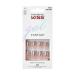 KISS Gel Fantasy Collection Glue-On Manicure Kit Fanciful Medium Length Square Fake Nails Includes 28 False Nails Nail Glue Nail File and Manicure Stick Beige glitter 24 Count (Pack of 1)