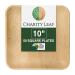 Charity Leaf Compostable 10" Square Palm Leaf Dinner Plates (50-pack) | Premium, 100% Natural, Disposable, Eco Friendly, Heavy Duty | Perfect for Parties, Weddings, BBQs, Charcuterie & Catering Events 50 10" Square