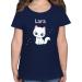Gift with name personalized by Shirtracer - T-Shirt Girls - Cute Cat Cats Cat Motif Cat Cats 03 Dark Blue 104
