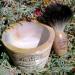Colannino's Sicilian Soapstone Shavebowl & Black-Tip Badger-Hair Brush Set (Antique Brown Lettering)