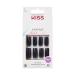 KISS Gel Fantasy Press On Nails Nail glue included 'Jelly Gel e' Black Long Size Square Shape Includes 28 Nails 2g glue 1 Manicure Stick 1 Mini File Pink