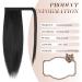 Ponytail Extensions 12 inch Straight Ponytail Extension Natural Long Ponytails Wrap Around Clip in Pony Tail Hair Piece Synthetic Hairpieces for Women(Black) 12INCHES Black - Buy Online on GoSupps.com