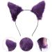 Healeved Faux Fur Cat Ears Headband - Purpless Halloween Headband for Women Soft Fabric Plush Fox Ears Headband for Halloween Thanksgiving Party Cosplay - Buy Online on GoSupps.com