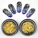 Katfan 3D Gold Nail Studs Gems Mixed Sparkle Rhinestones Crystals Pearls Beads Hollow Moon Star Metal Rivets Charms Micro 3D Nail Art Decoration for DIY Jewelry Diamonds Women Manicure(2 Boxes) 2 boxes Moon Stars