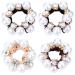 PAGOW 4PCS Hair Ties Black Elastic Hair Scrunchies Pearl Hair Bands Crystal Hair Ropes Hair Accessories for Women and Girls