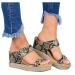 Women Wedges Sandals Summer Open Toe Plateaus Sandals Fashion Women Freetime Shoes Anti-slip Slingback Casual hiking shoes Roman leisure retro high heel sandals (snake pattern 42 EU) snake pattern 36 EU
