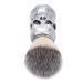 Hair-razing brush comfortable men's beard rasier brush metallic-touch nylon wool resin for the professional hairdressing salon for facial beard cleaning (silver skull) beard bed with skull motif silver colors
