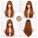HAIRCUBE Long Auburn Synthetic Hair Wig for Women with Wispy Bangs - Straight Style - Buy Online on GoSupps.com