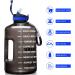 SLUXKE 1 Gallon Water Bottle with Time Marker and Straw - BPA Free 128oz Leak Proof Jug with Handle and Silicone Nozzle - Black - Buy Online on GoSupps.com