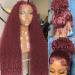 20 Burgundy Lace Front Human Hair Wig 99J - Pre Plucked Kinky Curly HD Transparent 360 Full Lace Wig for Women - Buy Online on GoSupps.com