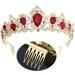 Lurrose Red Crystal Rhinestone Wedding Crown | Pageant Princess Tiaras & Hair Accessories - Buy Online on GoSupps.com